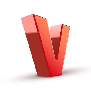 3d 红色字母 V