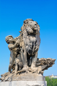 狮子雕像，亚历山大三世桥的孩子