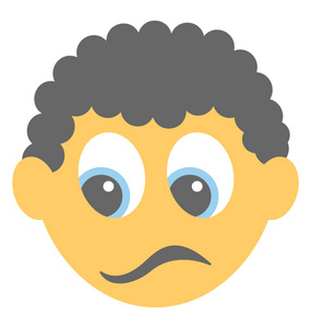 一个心烦意乱的笑脸, 疲倦的表情通过 emoji 表情