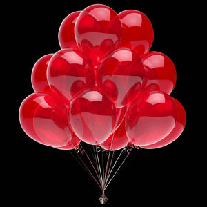 气球红色党生日装饰光泽的气球束