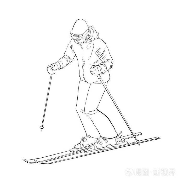 矢量滑雪人插画-正版商用图片070f8l-摄图新视界