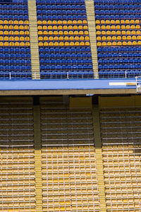 足球体育场座位特写细节