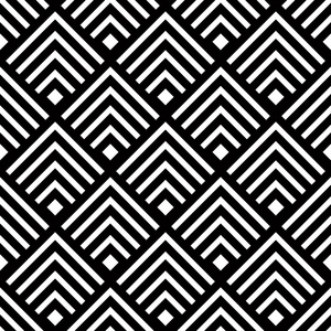 无缝的几何矢量背景，简单的黑色和白色 str