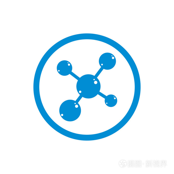 分子图标,单一的颜色矢量符号