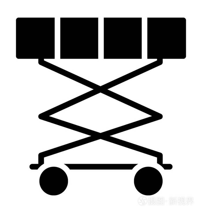 剪刀式升降机的字形矢量图标