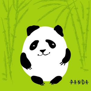 可爱的卡通熊猫，矢量字符