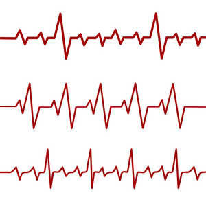 红色心跳线, 心电图, 心线, 股票向量例证照片