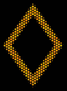六角半色调轮廓菱形图标