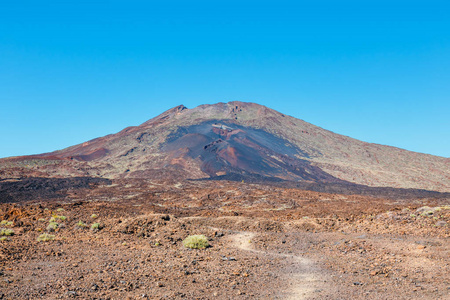 西班牙特内里费岛 teide 火山顶端的山路