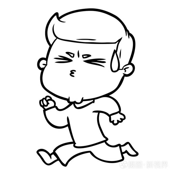 卡通人物出汗的矢量图解