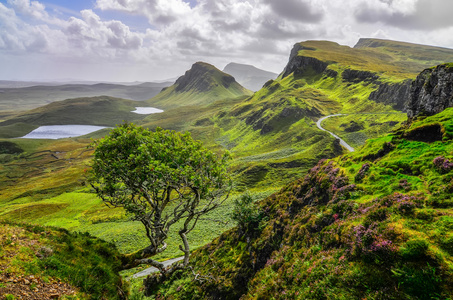 quiraing 山在斯凯岛 苏格兰高的景区视图图片