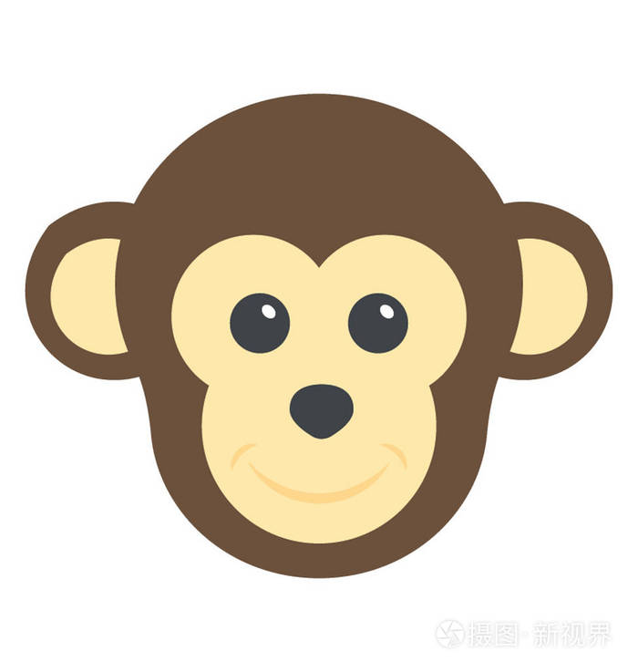 一张滑稽的笑脸猴子脸, 野兽