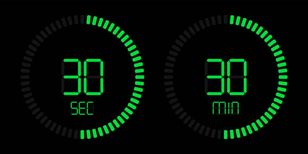 秒表数字绿色倒计时定时器