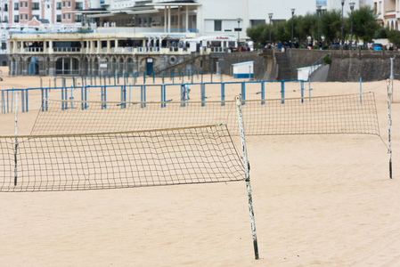 海边沙滩排球网