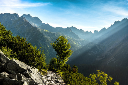 早晨在高塔特拉山区，斯洛伐克