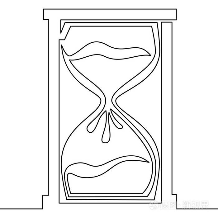 孤立矢量沙漏的一行绘制插画-正版商用图片07708k-摄图新视界