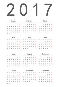 简单的日历 2017