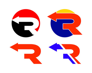 r 字母箭头徽标收藏