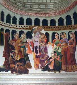 印度拉贾斯坦邦普什卡的传统印度宗教绘画