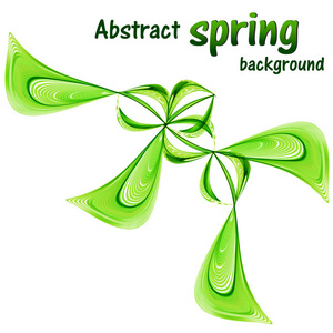 抽象的春天背景与抽象绿色在白色背景