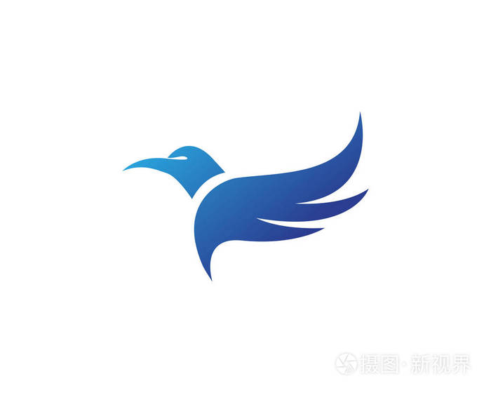 翅膀鸟签名抽象模板图标应用程序