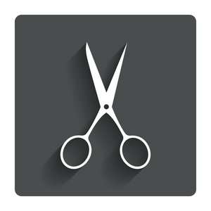 剪刀理发师签名图标。裁缝符号