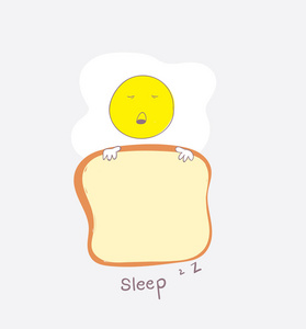 可爱的鸡蛋是睡在面包, 他作为毯子