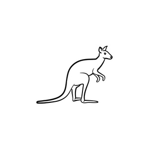 袋鼠手绘素描图标