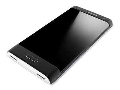 黑色智能手机与空白屏幕上的白色背景隔离。3d 插图