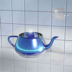 透明玻璃茶壶配蓝色光