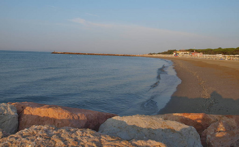 清晨海, 旅游海滩, Eraclea 母马, 意大利