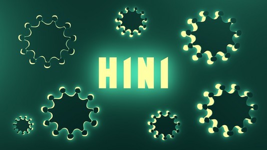 h1n1 霓虹闪耀的文本