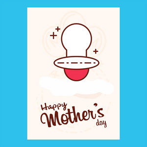 母亲节快乐排版设计贺卡, 矢量, 插图