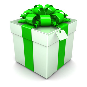 礼品盒，与绿色的飘带，像一件礼物