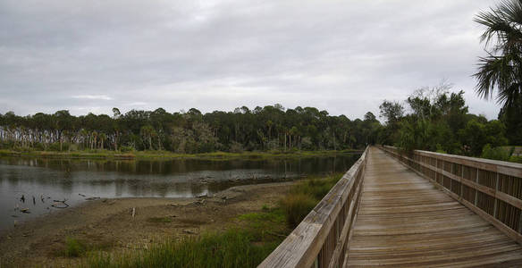 宁静美景：公园保育 地表洁净 浮桥连通湖泊