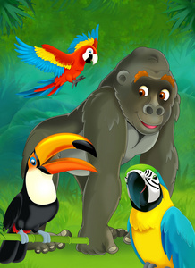 卡通野生动物园儿童插画