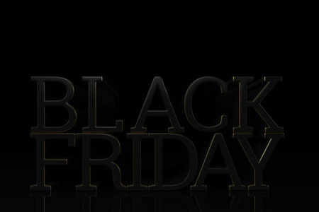 黑色星期五销售概念黑色背景3d 插图
