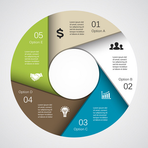 矢量商务演示文稿的圆图图