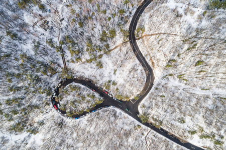 弯曲道路鸟瞰图图片