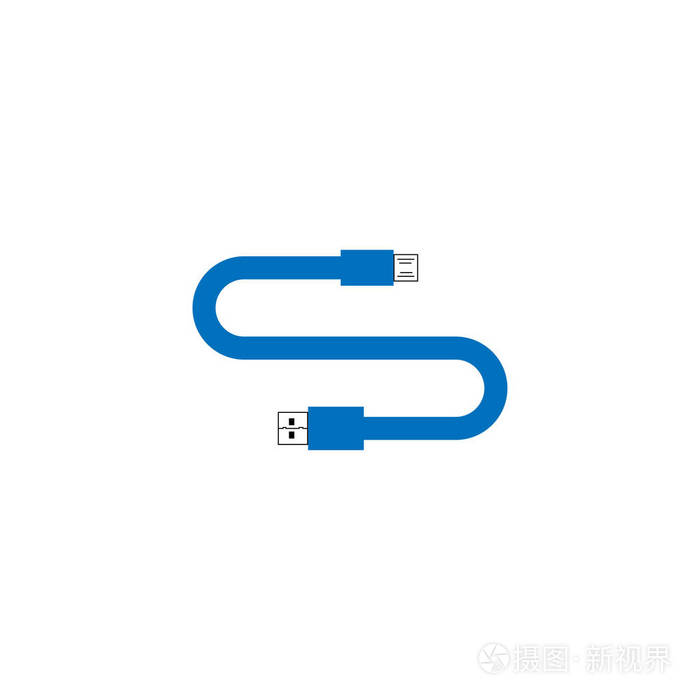 字母s usb 徽标设计模板向量的图解