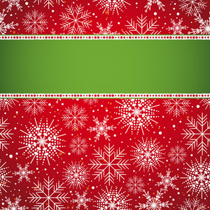 红色圣诞背景，矢量图