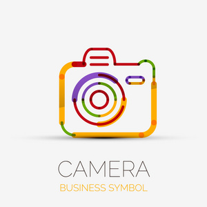 相机图标公司徽标，商业符号概念