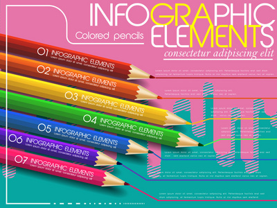 用彩色铅笔在现代创意模板图
