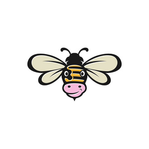 蜜蜂和奶牛组合徽标图标