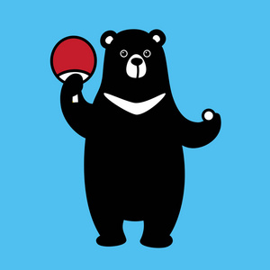 熊矢量北极熊打乒乓球插图人物卡通