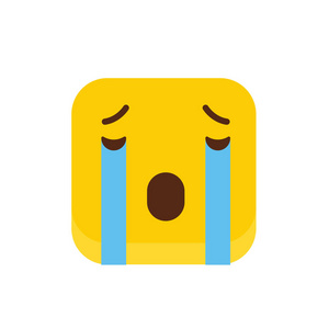 悲伤的 emoji 表情图标设计矢量