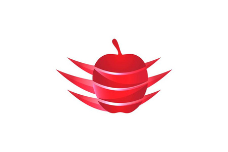 红色苹果标志设计灵感被隔离在白色背景上