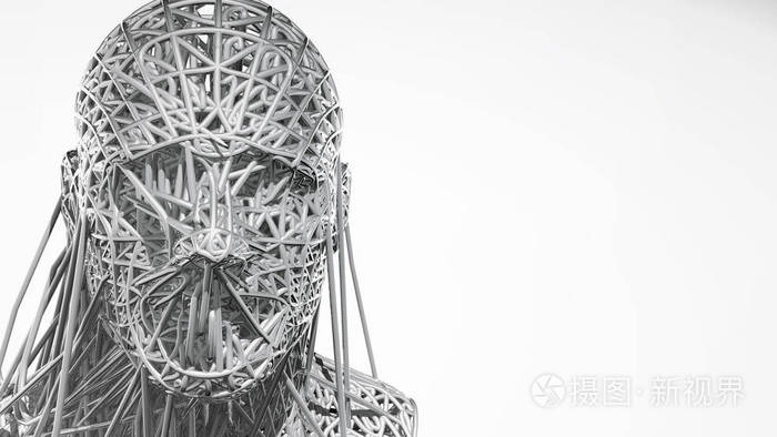 未来科学, 现代技术理念.3d 插图