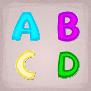 矢量炫彩字体。a b c d