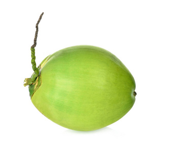绿色的椰子果孤立在白色背景上